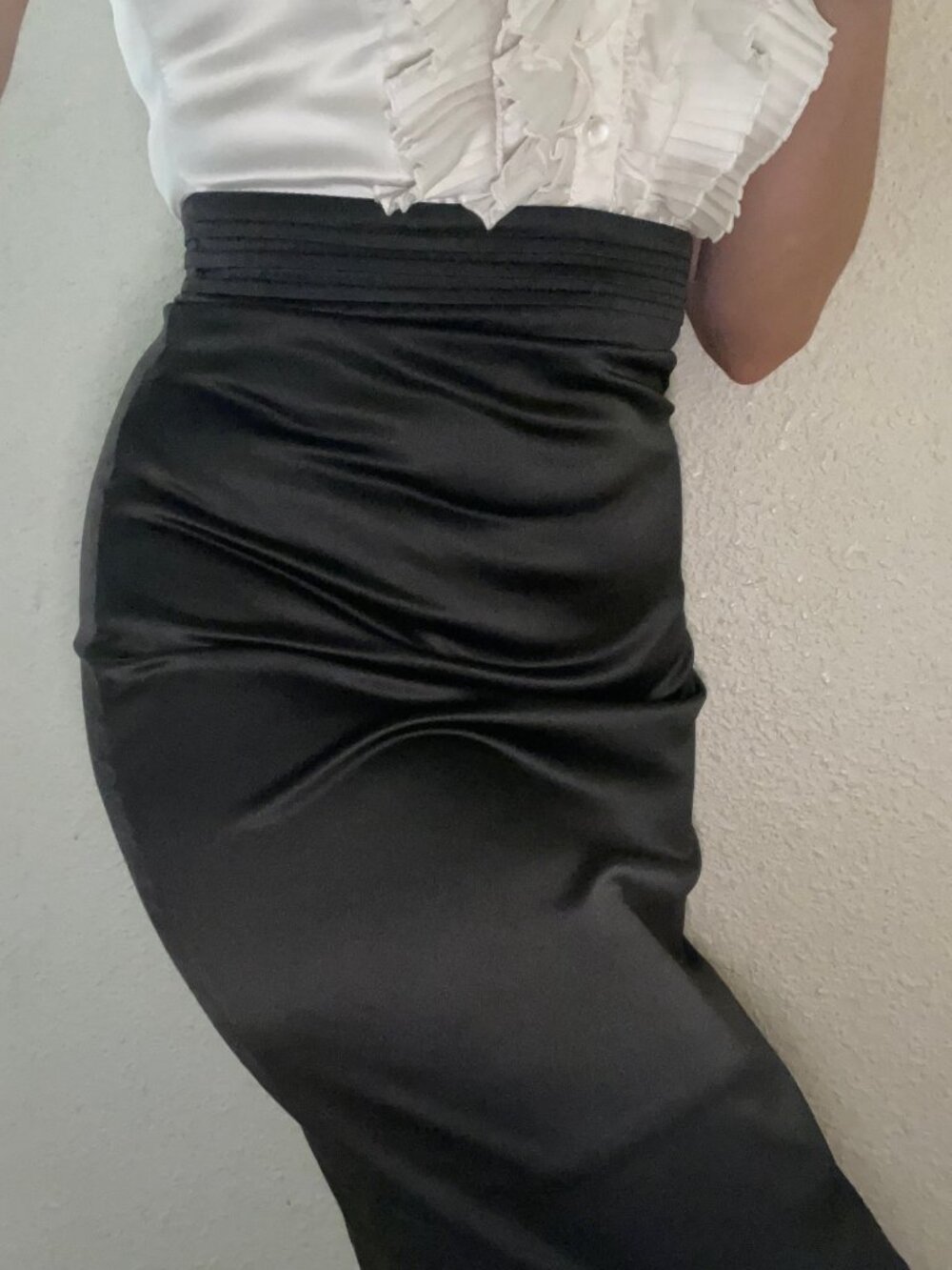 Twenty One Sleeveless Dress White Blouse Black Skirt Knee Length